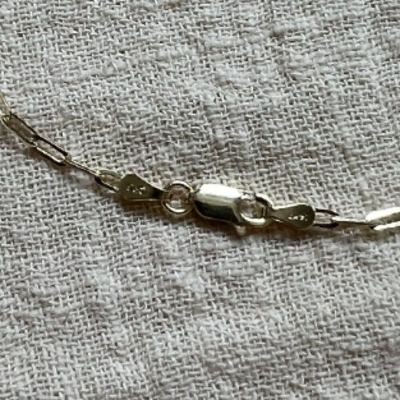 Paperclip Chain necklace 14k real gold Necklace 16 inches perfect gift - Picture 4 of 10